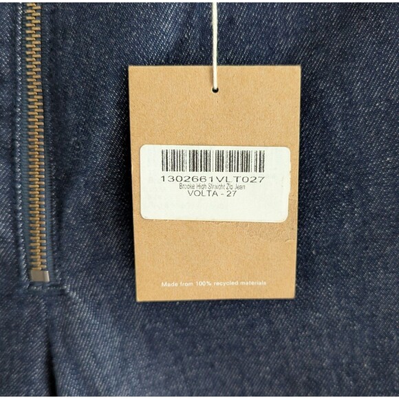 Reformation Brooke High Straight Zip Jeans Women's Size 27 Volta Blue Denim NWT - Picture 2 of 7